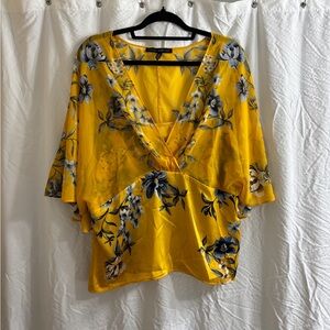 White House Black Market Yellow Blouse. Size XL.